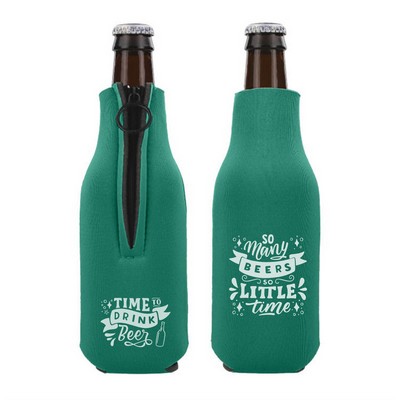 Foam Collapsible Bottle Cooler with Zipper